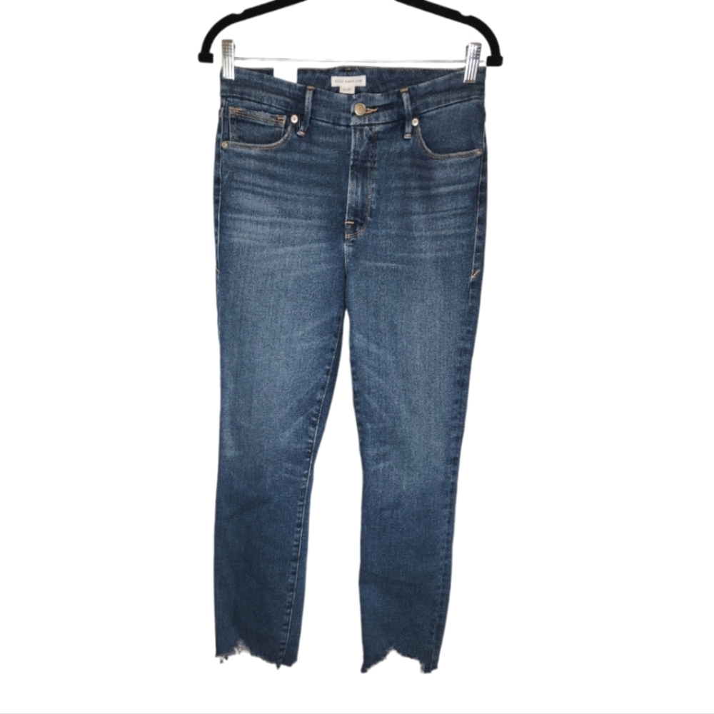NEW Good American Chewed Hem Skinny Jeans Size 4/27